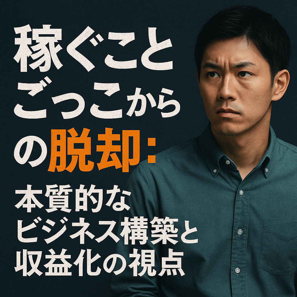 稼ぐことごっこからの脱却:本質的なビジネス構築と収益化の視点